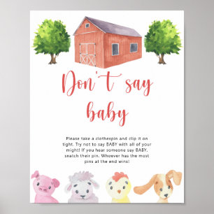 Poster Ferme - Ne dites pas jeu de bébé