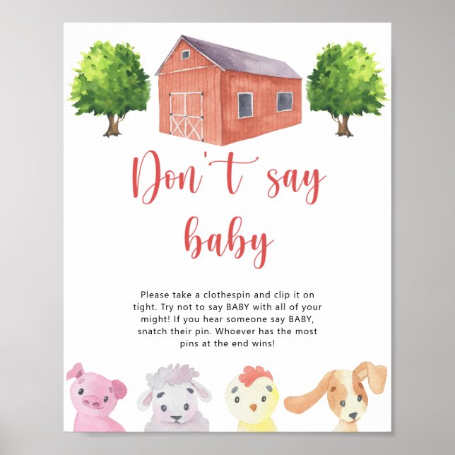 Poster Ferme - Ne dites pas jeu de bébé (Devant)
