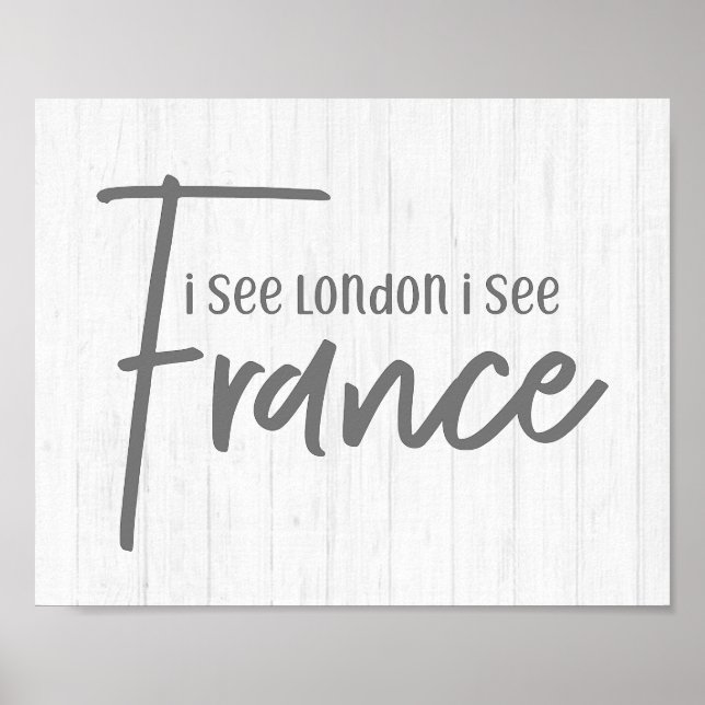 Poster Ferme Rustique Je Vois Londres Je Vois France Bois (Devant)