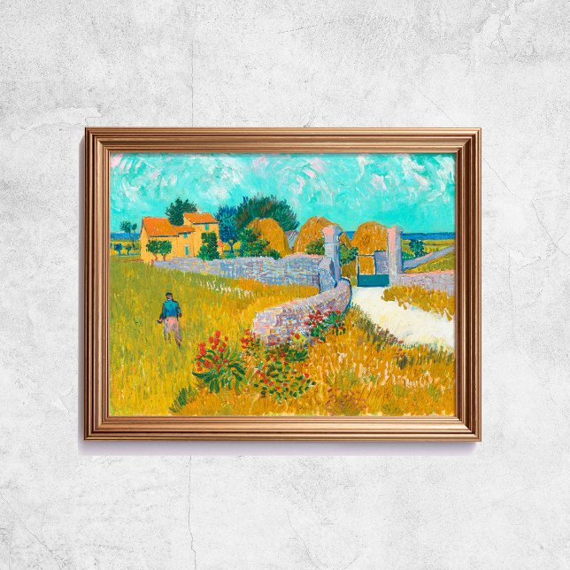 Poster Ferme Van Gogh En Provence Vieux Art (Van Gogh Farmhouse In Provence Old Art Poster
)