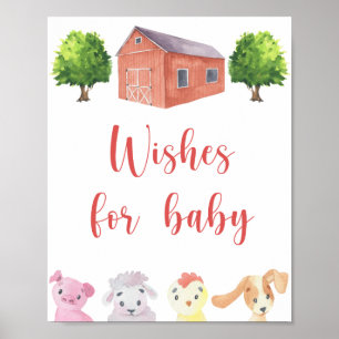 Poster Ferme - Vœux pour bébé