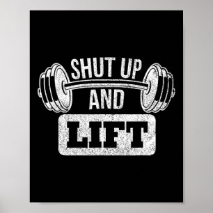 Poster Fermer Et Ascenseur Remplissage Bodybuilding