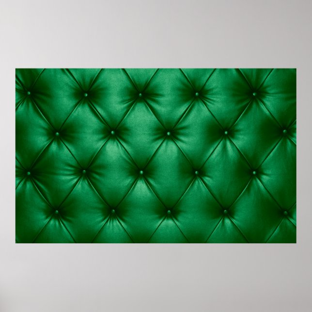 Poster Fermer la texture arrière - plan du capitone vert  (Devant)