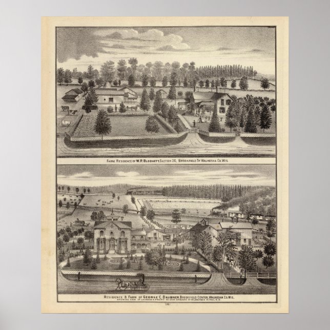 Poster Fermes et résidences de WR Blodgett & GC Daubner (Devant)