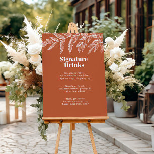 Poster Fern Botanical Woodland Signature Boissons Menu Po