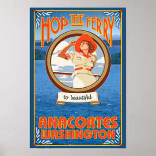 Poster Ferry pour femmes - Anacortes Washington