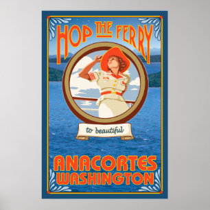 Poster Ferry pour femmes - Anacortes Washington