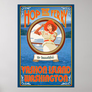 Poster Ferry pour femmes - île Vashon, Washington