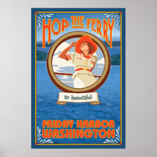 Poster Ferry pour femmes - port de vendredi, Washington