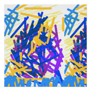 Poster Festif Moderne Résine Abstraite Éclaboussure de Pe