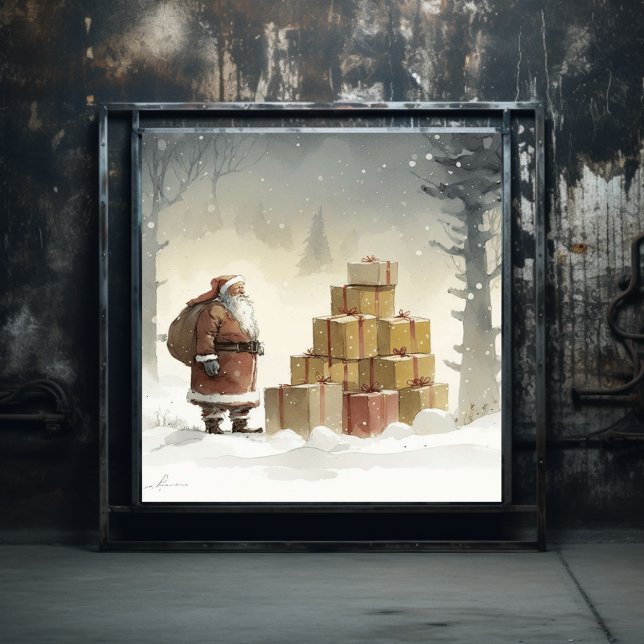 Poster Festif : Père Noël afro-américaine (Créateur téléchargé)