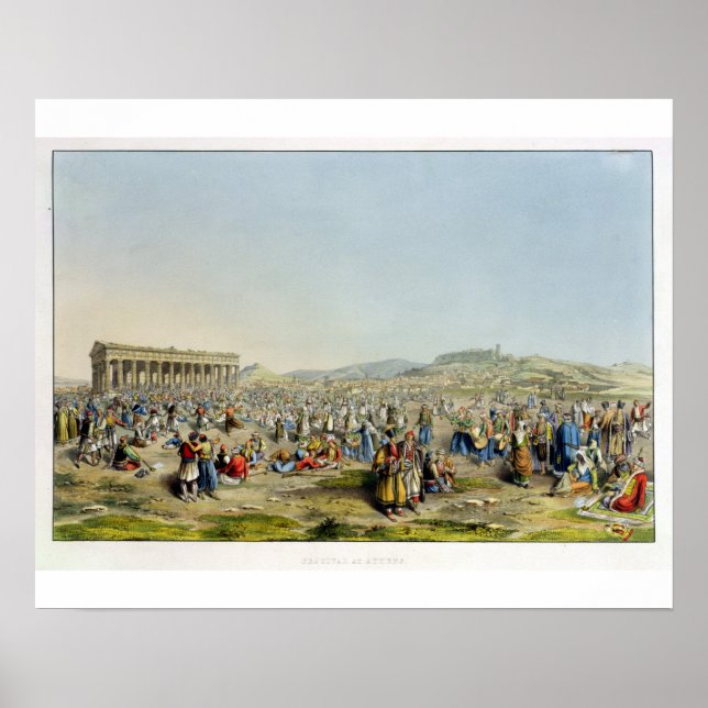 Poster Festival à Athènes, pub. par J. Rodwell, 1830 (aqu (Devant)