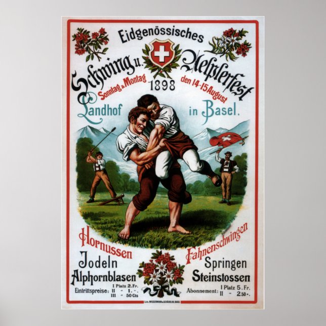 Poster Festival alpin de la lutte suisse ~R. Schweizer 18 (Devant)