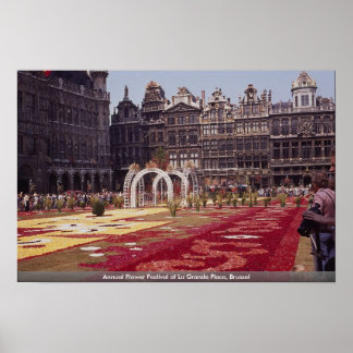 Poster Festival annuel des fleurs à La Grande Place, Brux
