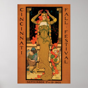 Poster Festival d'art nouveau vintage Cincinnati