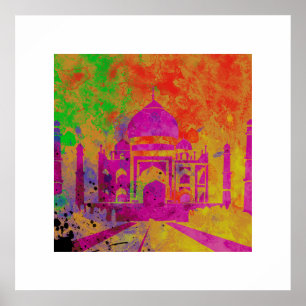 POSTER FESTIVAL DE COULEURS HOLI AU TAJ