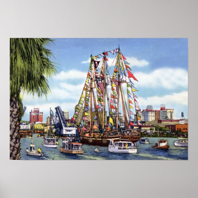 Poster Festival de Tampa Florida Gasparilla (Devant)