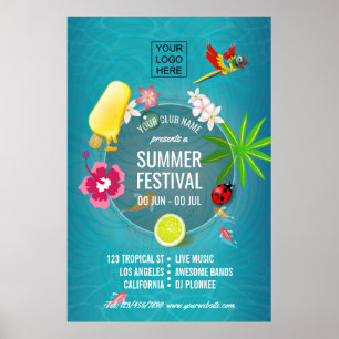 Poster Festival d'été Club/Annonce corporative