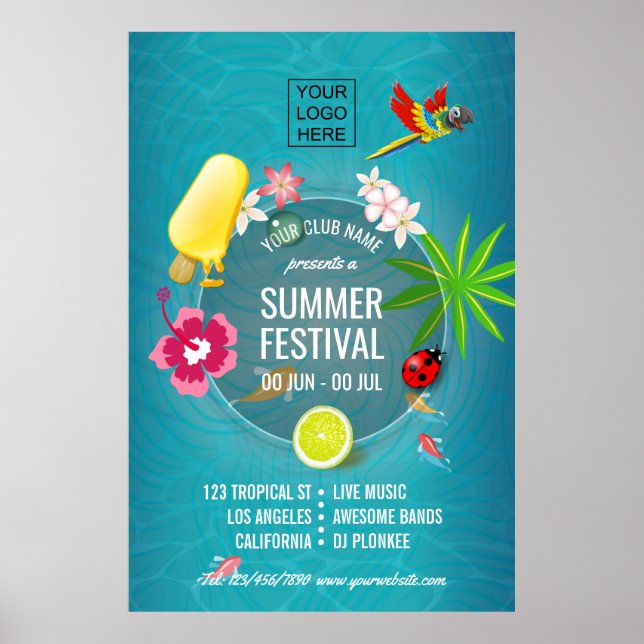 Poster Festival d'été Club/Annonce corporative (Devant)