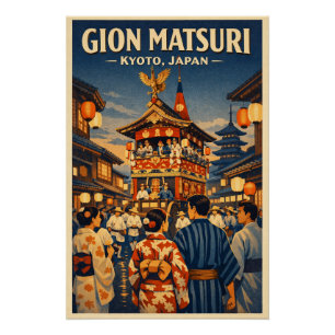 Poster festival Gion Matsuri à Kyoto, Japon voyage