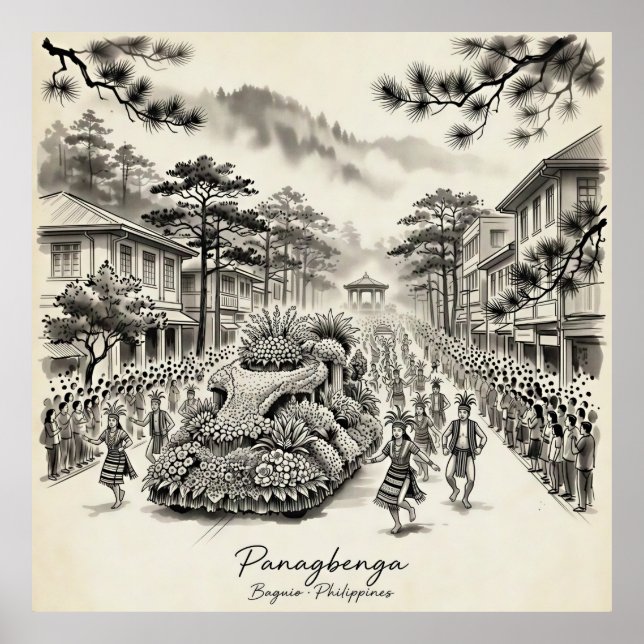 Poster Festival Panagbenga Baguio Philippines Fête des Fl (Devant)