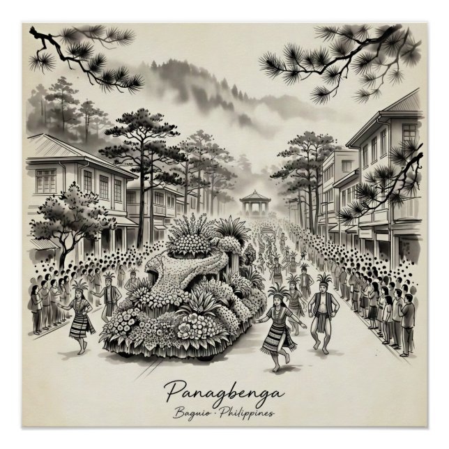 Poster Festival Panagbenga Baguio Philippines Fête des Fl (Devant)