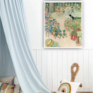 Poster Festival vintage des fleurs par Elsa Beskow