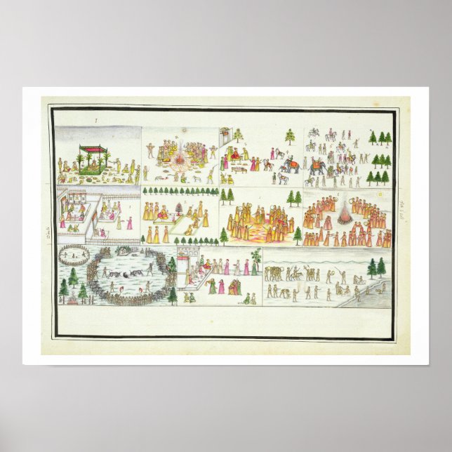 Poster Festivals hindous dont Dasehra, Diwali et Holi (Devant)