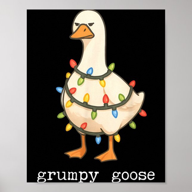Poster Festive And Mpy Goose Santa Hat Xmas Light Matchin (Devant)