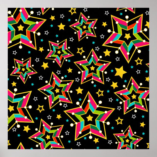 Poster Festive Bright Merry Holiday Star (Devant)