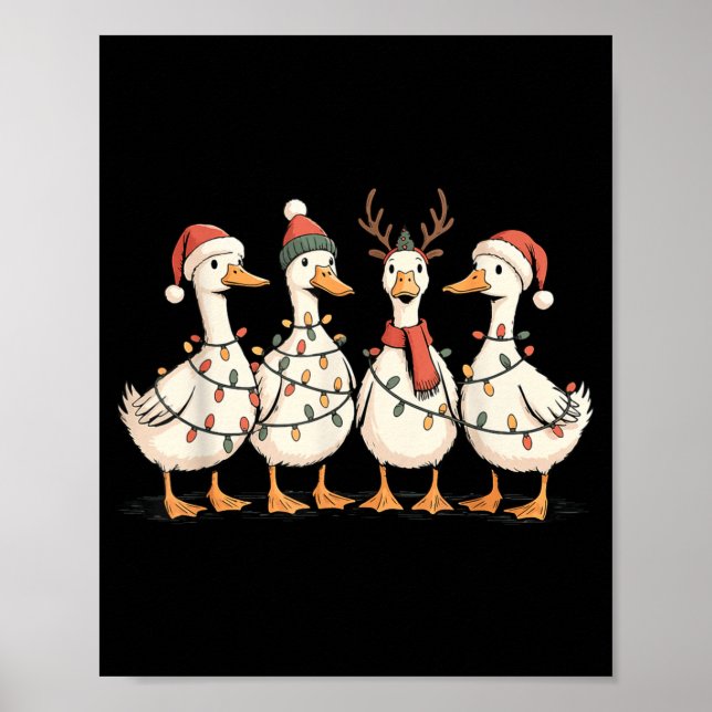 Poster Festive Christmas Ducks Decorative Jolly Xmas Holi (Devant)