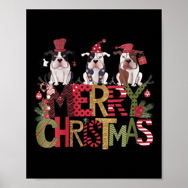 Poster Festive de Fêtes de Noël' Bulldogs (Devant)