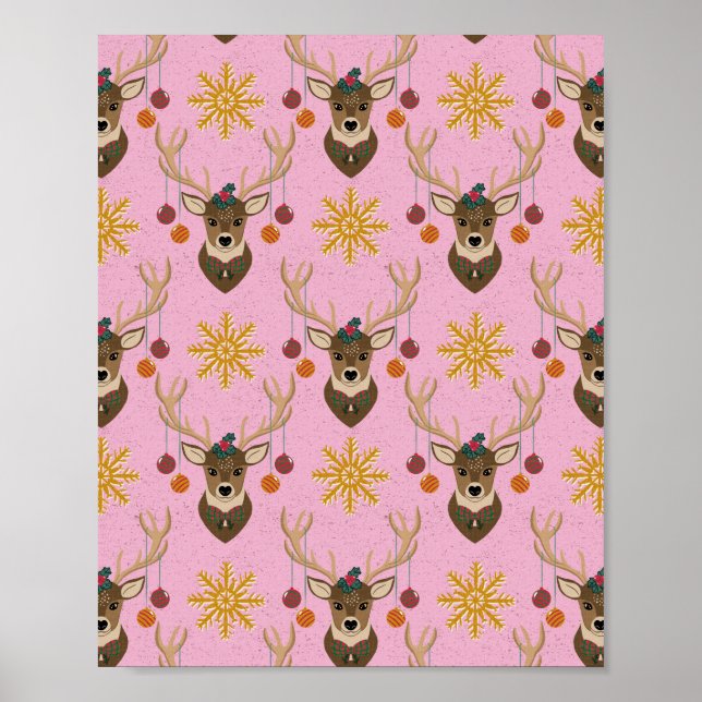 Poster Festive Reindeer (Devant)