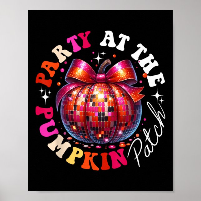 Poster Fête Au Citrouille Patch Disco Citrouille Automne  (Devant)
