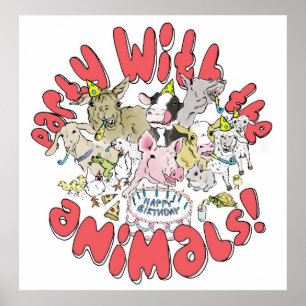 POSTER FÊTE AVEC LES ANIMAUX