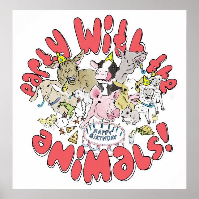 POSTER FÊTE AVEC LES ANIMAUX (Devant)