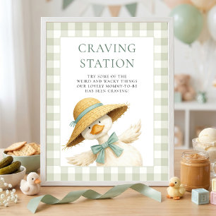 Poster Fête bébé Goose Sage Gingham Craving Station