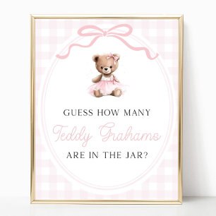 Poster Fête bébé ours en peluche combien d'oursons en gél