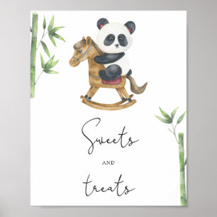 Poster Fête bébé Panda Bear - douceurs et friandises