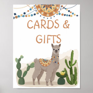 Poster Fête Cactus Lama Baby Shower 