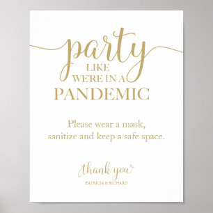 Poster Fête comme nous sommes dans un signe pandémique dr