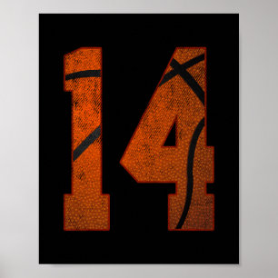 Poster Fête d'anniversaire 14 ans Quatorze Ans 14 Ans Ske