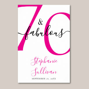 Poster Fête d'anniversaire 70 ans et fabuleuse