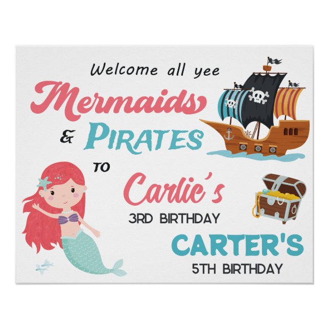 Poster Fête d'anniversaire conjointe de la Sirène et du P (Devant)