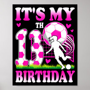 Poster Fête d'anniversaire de 13 ans pour fille thème foo