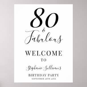 Poster Fête d'anniversaire de 80 ans Eighty and Fabulous
