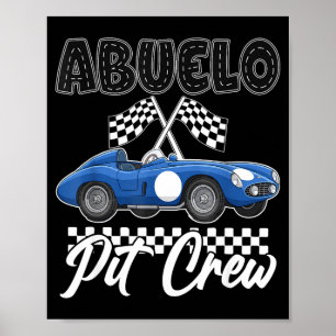Poster Fête d'anniversaire de course de voiture de course