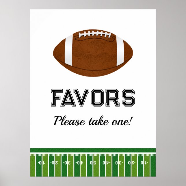 Poster Fête d'anniversaire de football | Faveurs S'Il Vou (Devant)