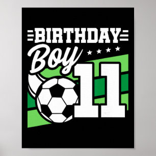 Poster Fête d'anniversaire de football - Garçon de 11 ans
