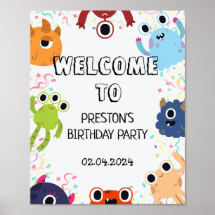 Poster Fête d'anniversaire de Little Monster pour tous le